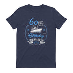 60 ans B-Day Funny 60th Birthday Cruise Group Friends in Heather Navy - back view