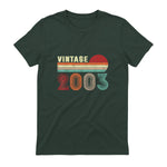 Vintage Twenty-Second Birthday T-Shirt in Forest Green - back view