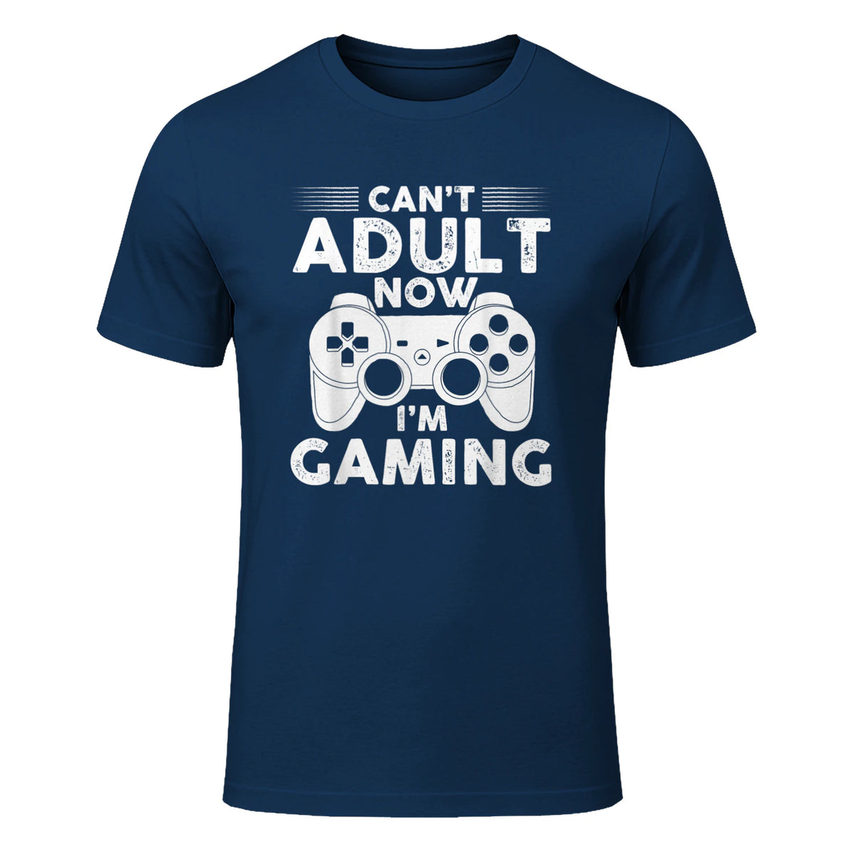 I Can't Adult Now I'm Gaming Gamer Console T-Shirt in Navy - front view