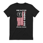 Christian American Flag Anniversary T-Shirt in Black - back view