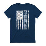 Step Dad Best Bonus Dad Ever For Stepdad American Flag in Navy - back view