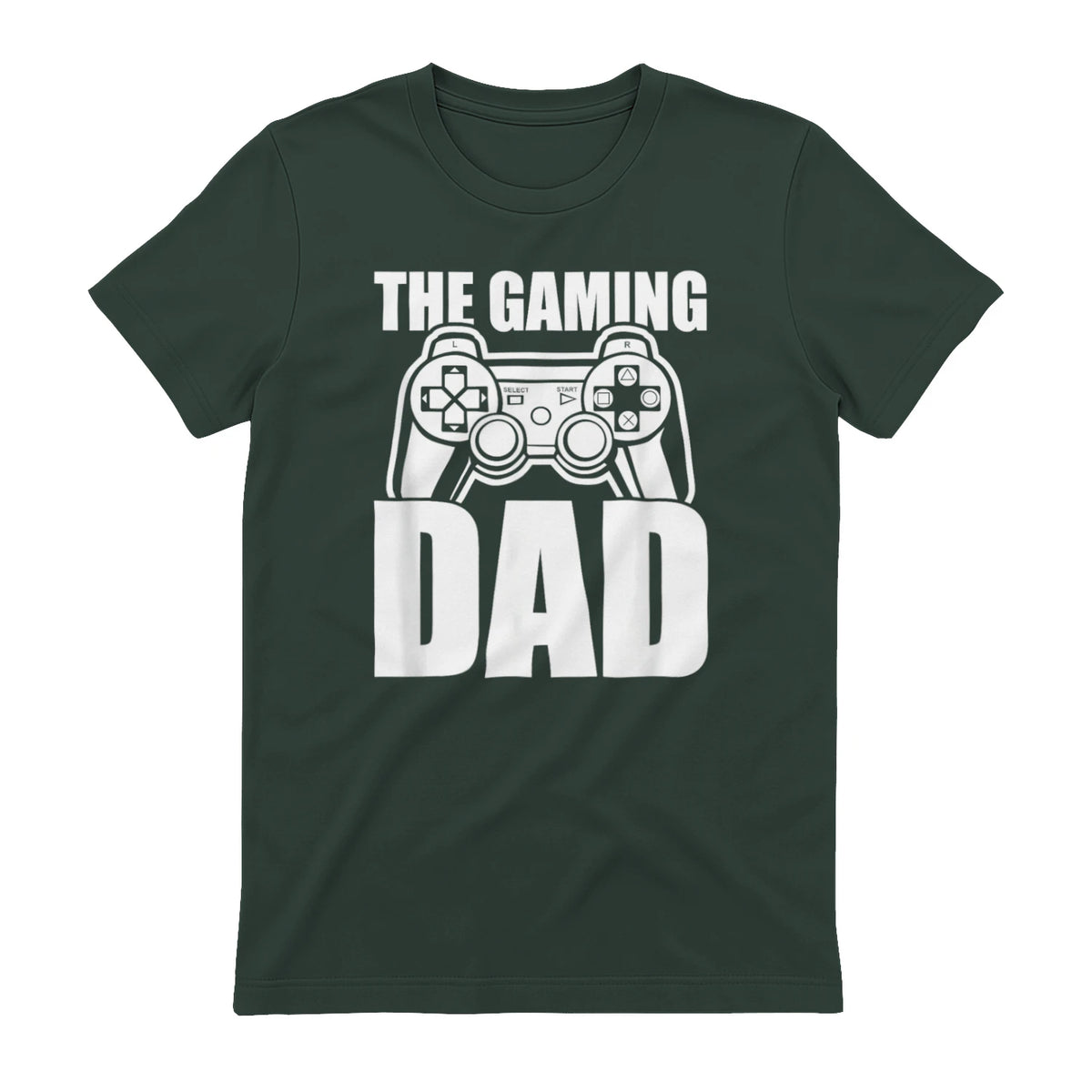 The Gaming Dad Game Controller Spruch Geschenkidee Vatertag T-Shirt in Forest Green - back view