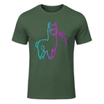 Fluff Around and Find Out Funny Fluffy Spitting Lama in Military Green - front view