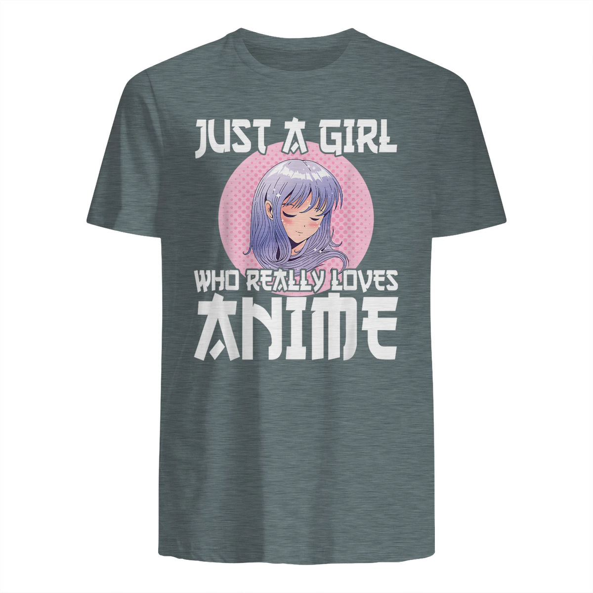 Manga & Anime Outfits for Women & Girls Anime Girl Merch Otaku Gift Just A Girl Who Loves Anime in Dark Heather - back view