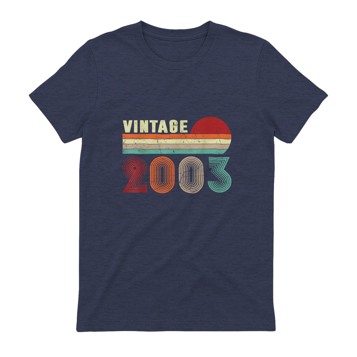 Vintage Twenty-Second Birthday T-Shirt in Heather Navy - back view