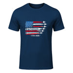 American Fourth of July Anniversary T-Shirt in Navy - front view