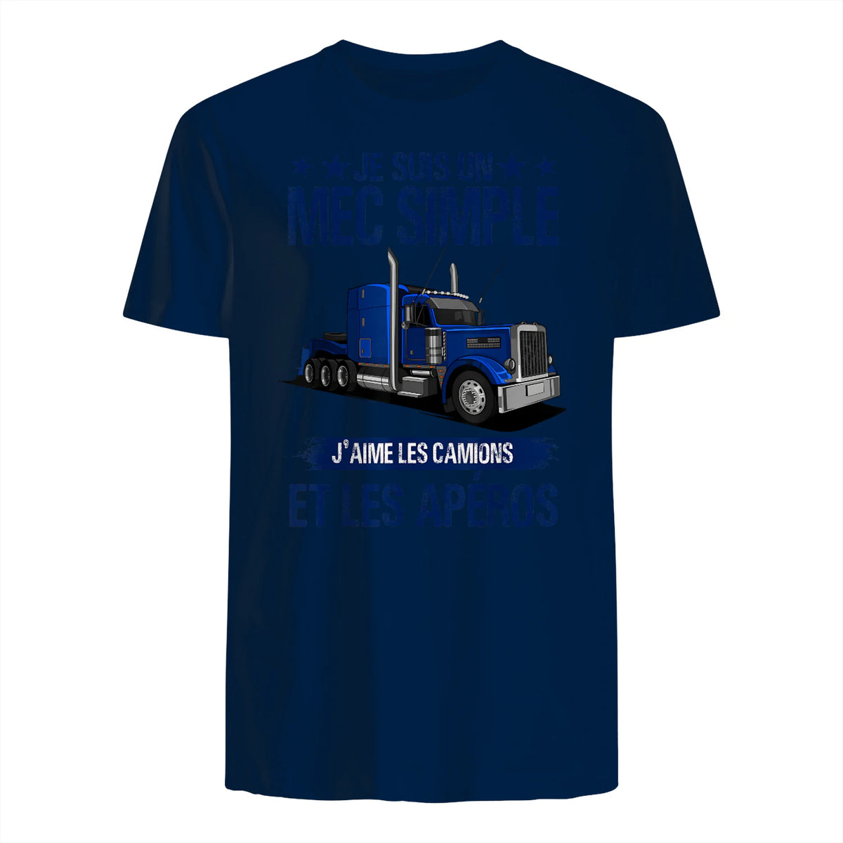 Camion et Routier, mec Simple, Chauffeur Poids Lourds in Navy - back view