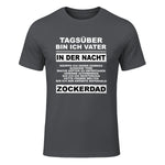 Zockerdad PC Spiele Gaming Zocken Konsole T-Shirt in Charcoal - front view