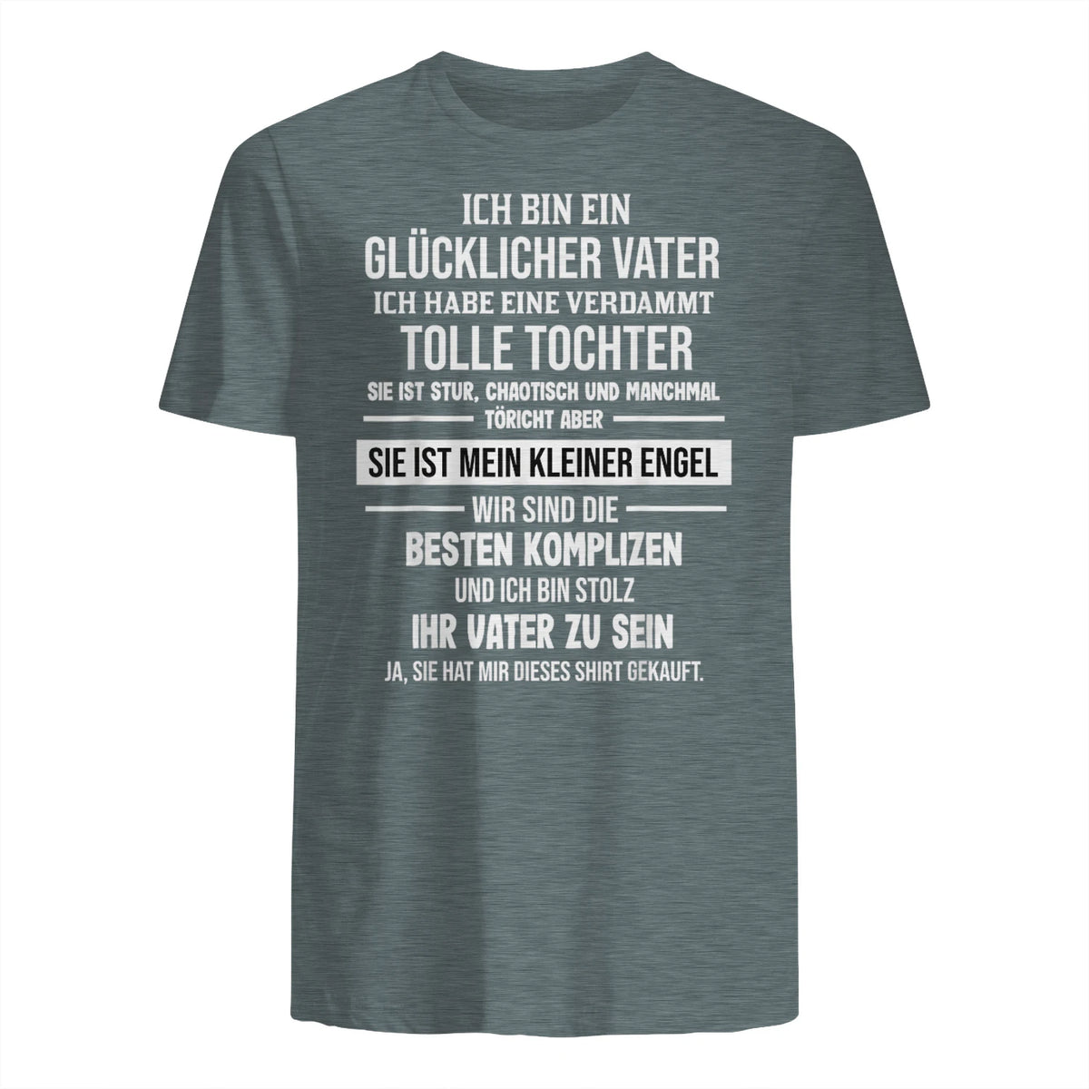 Ich Bin Ein Glücklicher Vater Tochter Vater in Dark Heather - back view