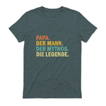 Geschenke für Väter Papa Der Mann Der Mythos Die Legende Classic Fit Novelty Short-sleeve Schwarz S Vate in Dark Heather - back view