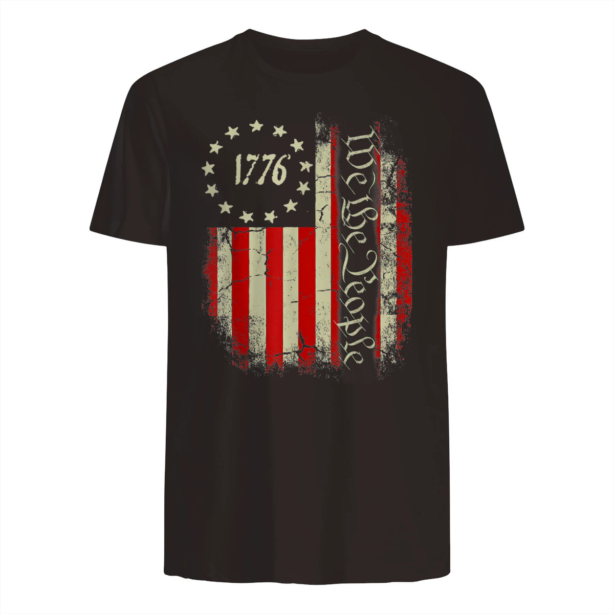 USA Patriotic Fourth of July America T-Shirt in Dark Chocolate - back view