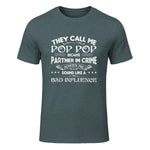 Funny Pop Pop Dad Shirt Valentine Fathers Day Christmas in Dark Heather - front view