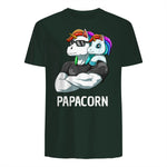 Papacorn Vater Tochter Einhörner in Forest Green - back view