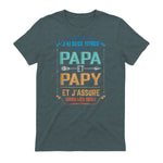 Deux Papa J'Ai et Papy Titres Grand Père in Dark Heather - back view