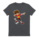 Dabbing Football Garçon Espagne Jersey, Espagnol Enfants Dab in Charcoal - back view