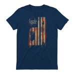 Lamb of God Pure American Metal Flag T-Shirt in Navy - back view