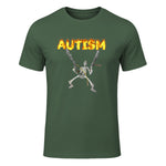 Autism Skeleton Meme in Military Green - front view