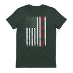 Proud Papa Flag Funny Father's Day from Grandchildren T-Shirt in Forest Green - back view