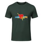 Tom Petty and The Heartbreakers Classic Logo T-Shirt in Forest Green - front view