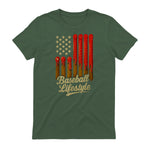 Baseball Lifestyle Apparel Youth Baseball Drip Ice Cream T-Shirt in Military Green - back view