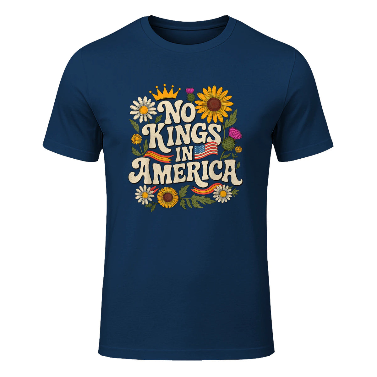 No King in America T-Shirt in Navy - front view