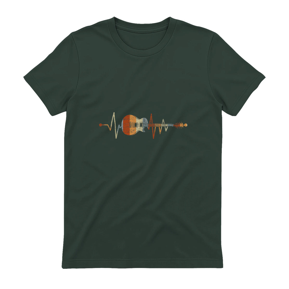 Music Guitarist Heartbeat Guitar in Forest Green - back view