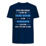 Départ Métier Super Gendarme Humour Beau Gosse Gendarme in Navy - back view