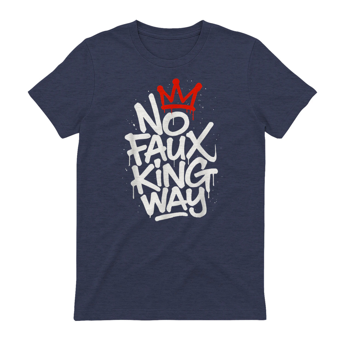 No Faux King Way T-Shirt in Heather Navy - back view