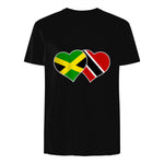 Trinidadian Jamaican Heart Love Jamaica Trinidad Flag in Black - back view