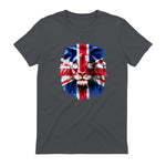 Union Jack UK Flag Lion Face Great Britain Union Jack Flag in Charcoal - back view