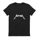 Funny Design Autism Skeleton Meme Metal Rock for Men Women in Black - back view