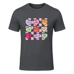 Special Education Teacher Candy Heart Valentines Day Love T-Shirt in Charcoal - front view