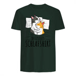 Offizielles Schlafshirt Katze Kater Katzen in Forest Green - back view