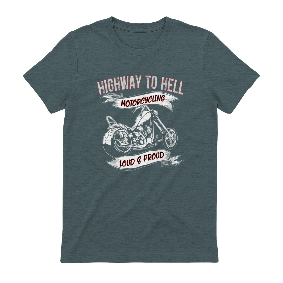 Highway to Hell Motorradfahrer Biker Motorrad Männer in Dark Heather - back view