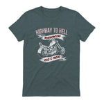 Highway to Hell Motorradfahrer Biker Motorrad Männer in Dark Heather - back view