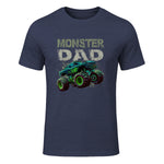 Monster Truck Dad T-Shirt in Heather Navy - front view