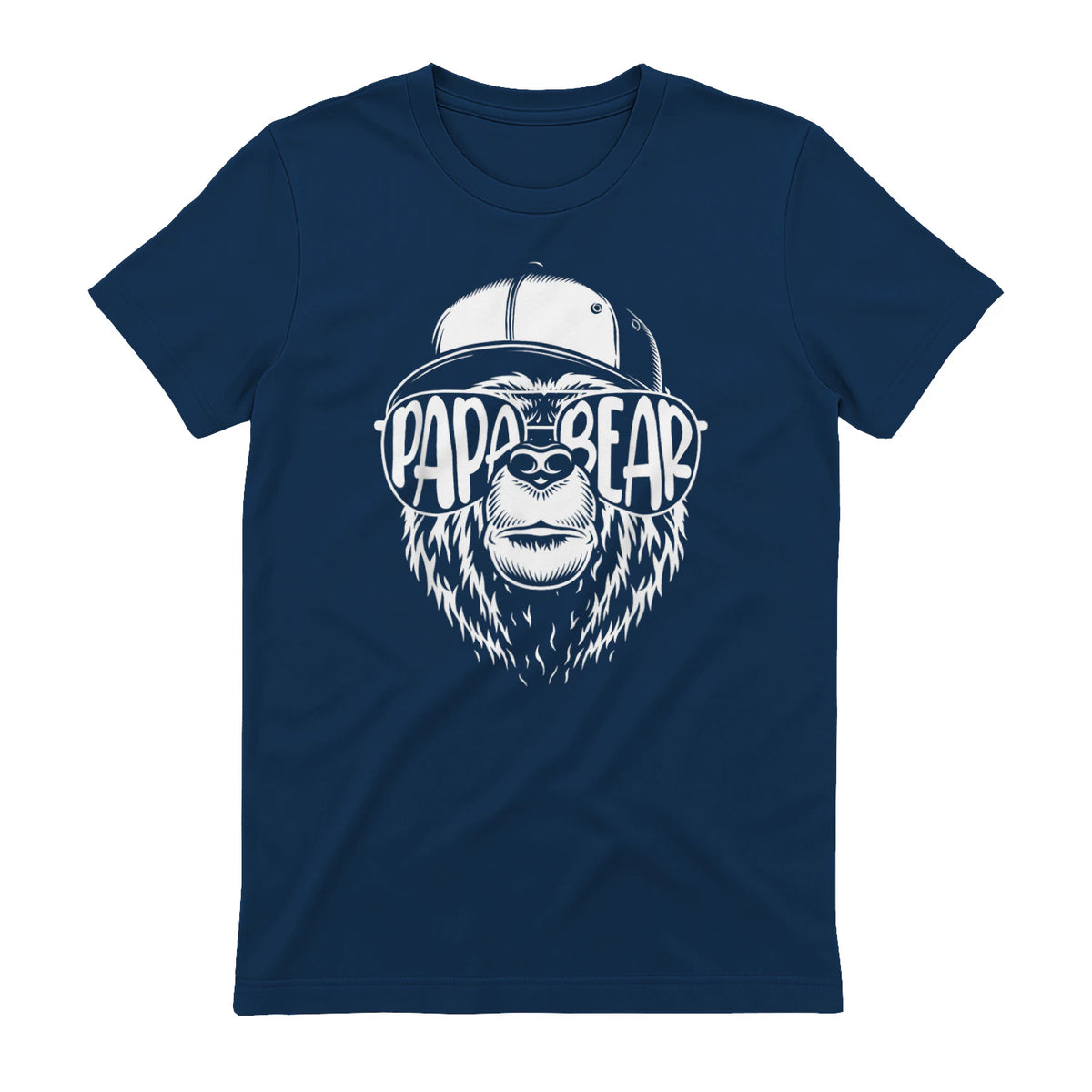 Grandfather Grandpa Son Daughter Children Gift Vatertag Schwarz Small Classic Fit Cartoon Bär Family Män in Navy - back view