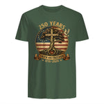 Faith and Freedom Christian USA Anniversary T-Shirt in Military Green - back view