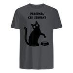 Personal Cat Servant Shirt Funny Black Cat Lover Gift in Charcoal - back view