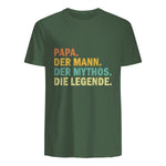 Geschenke für Väter Papa Der Mann Der Mythos Die Legende Classic Fit Novelty Short-sleeve Schwarz S Vate in Military Green - back view