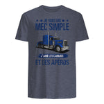 Camion et Routier, mec Simple, Chauffeur Poids Lourds in Heather Navy - back view