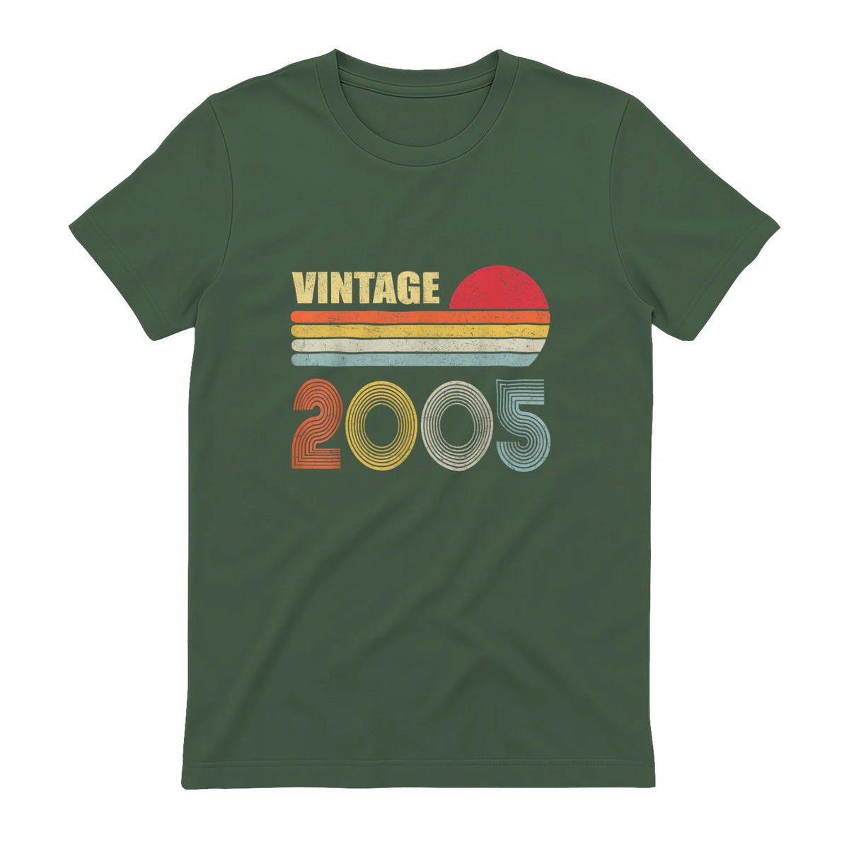 Vintage Nineteenth Birthday T-Shirt in Military Green - back view