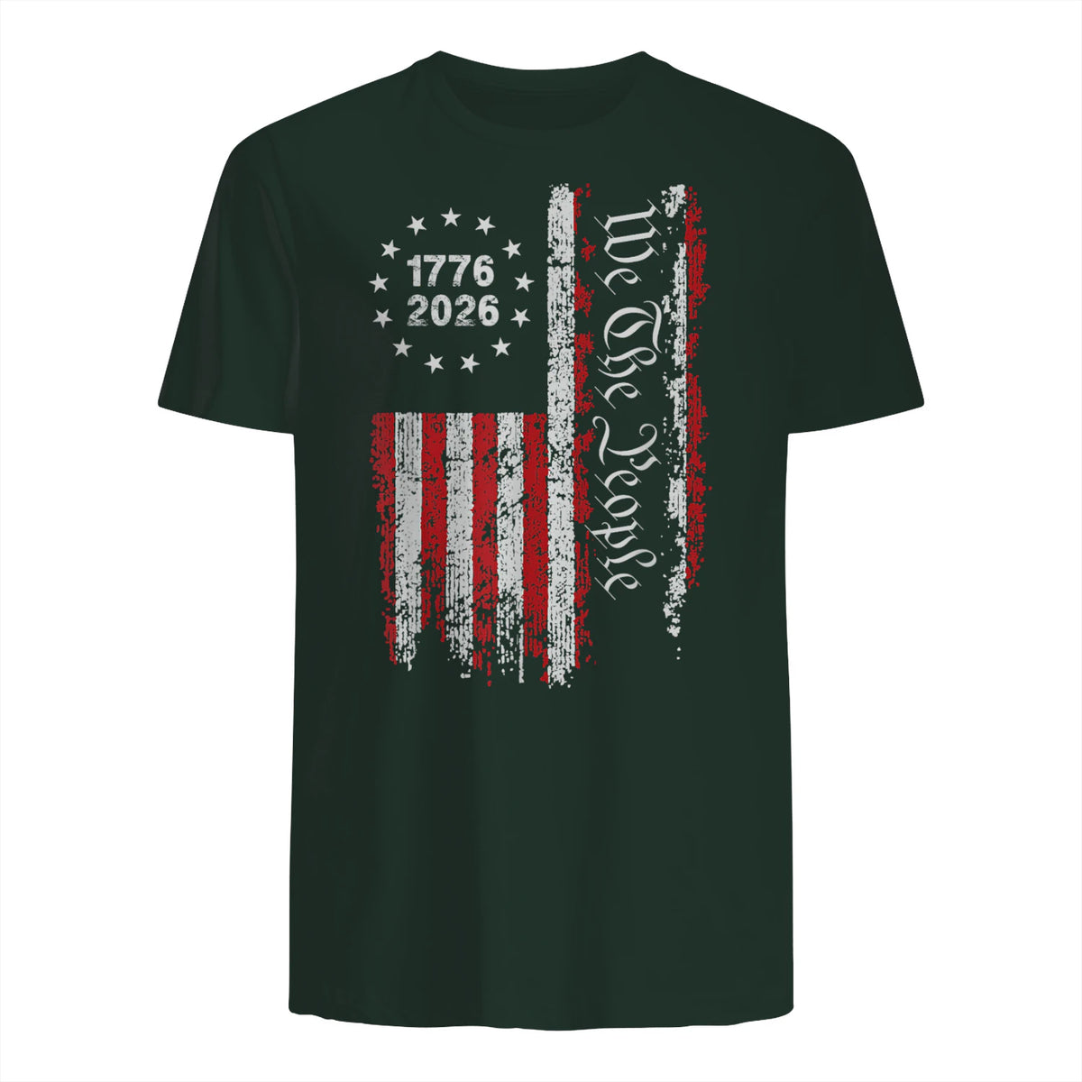 Independence Day Freedom T-Shirt in Forest Green - back view