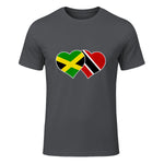 Trinidadian Jamaican Heart Love Jamaica Trinidad Flag in Charcoal - front view