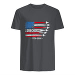 American Fourth of July Anniversary T-Shirt in Charcoal - back view