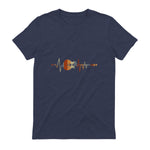 Music Guitarist Heartbeat Guitar in Heather Navy - back view
