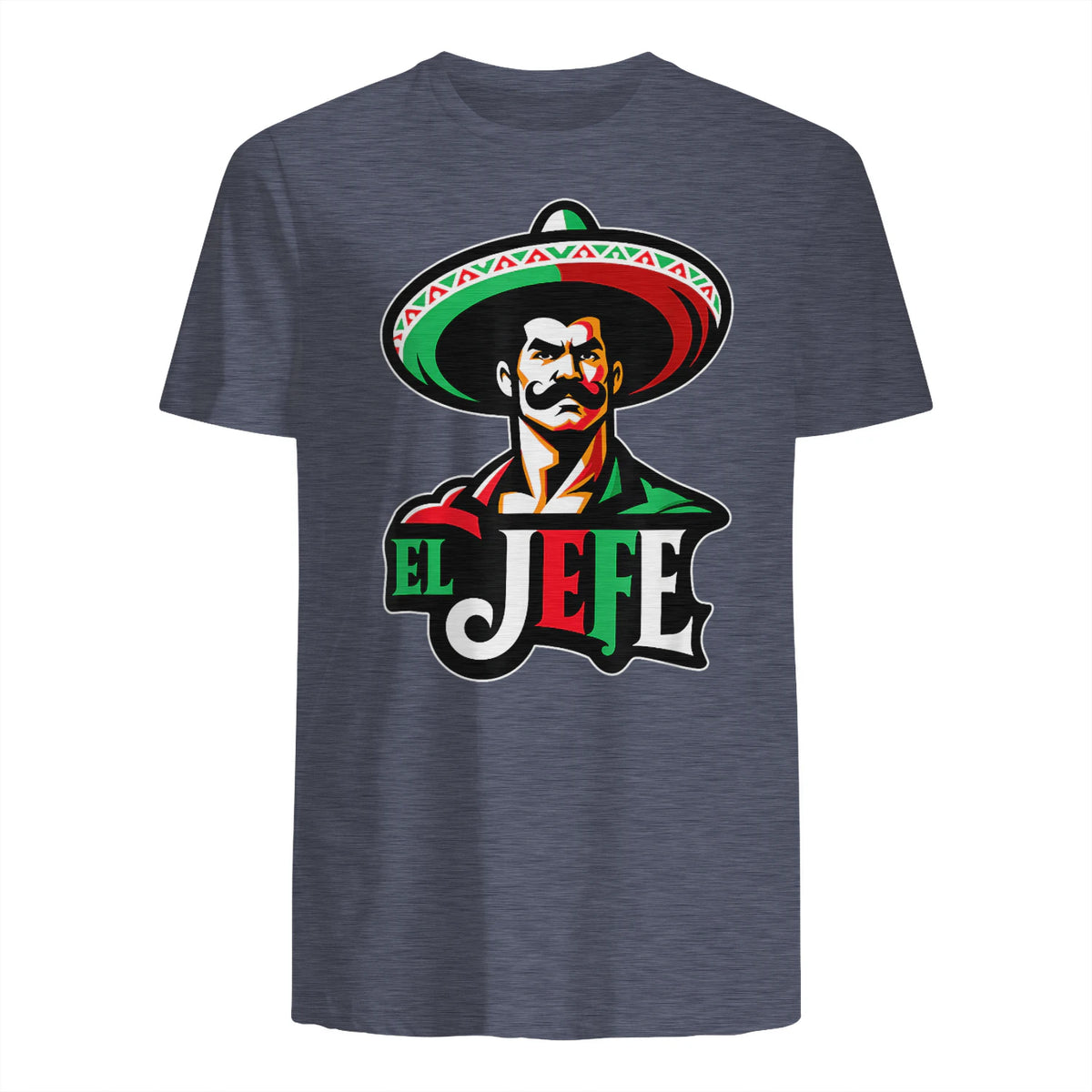 El Jefe Le Patron En Espagnol Drôle Phrase Mexicaine in Heather Navy - back view