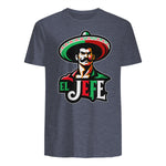 El Jefe Le Patron En Espagnol Drôle Phrase Mexicaine in Heather Navy - back view