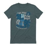 In April We Wear Blue Autism Awareness T-Shirt in Dark Heather - back view