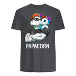 Papacorn Vater Tochter Einhörner in Charcoal - back view